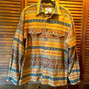Territory Ahead Vintage Aztec Pattern Button-Up Shirt Men's L